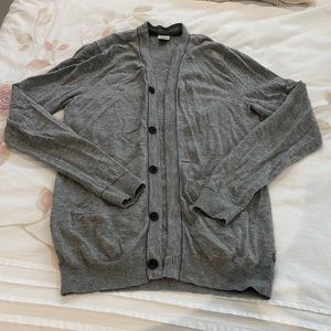 Timberland unisex size small gray button down sweater bottom pocket Y2K vintage